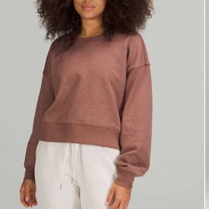 Lululemon perfectly oversized cropped crew *sparkle smokey topaz